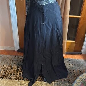 COLA Basic Black Button-Down Skirt